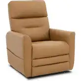 Meyer Power Lift Recliner with Power Headrest, Power Lumbar & Heat in Saddle Brown Fabric